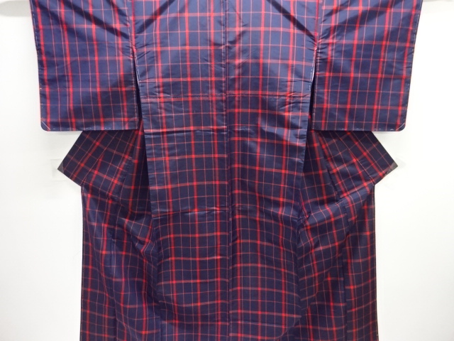 JAPANESE KIMONO / YONEZAWA TSUMUGI / UNUSED / ENSEMBLE / WOVEN GRID